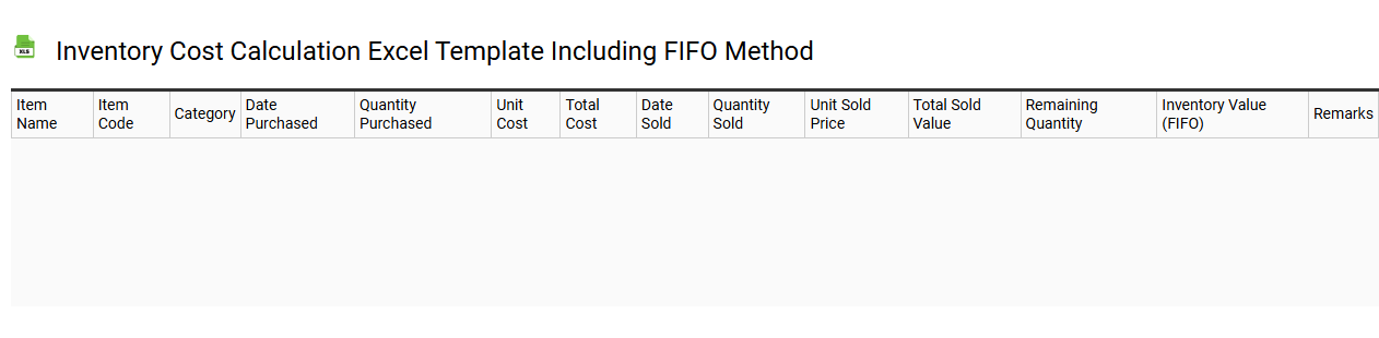 Inventory cost calculation Excel template including FIFO method
