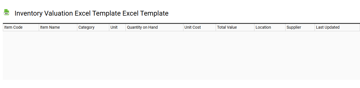 Inventory valuation Excel template Excel template
