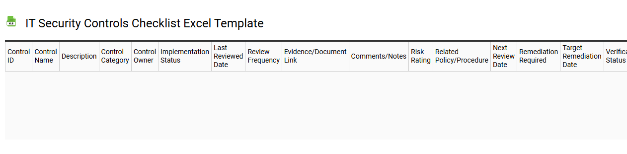 IT security controls checklist Excel template
