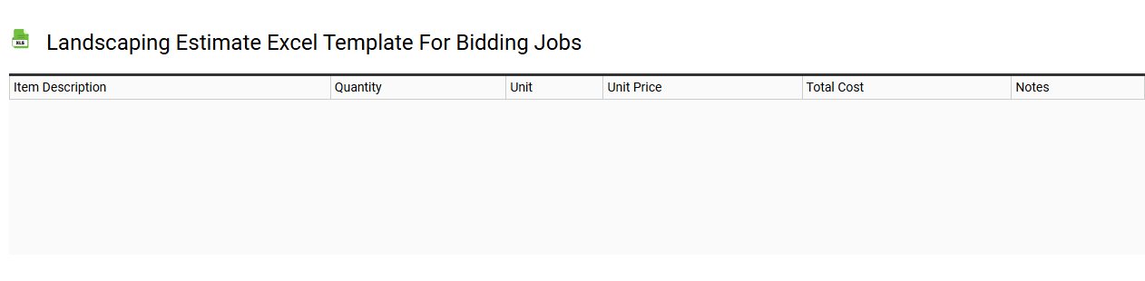 Landscaping estimate Excel template for bidding jobs