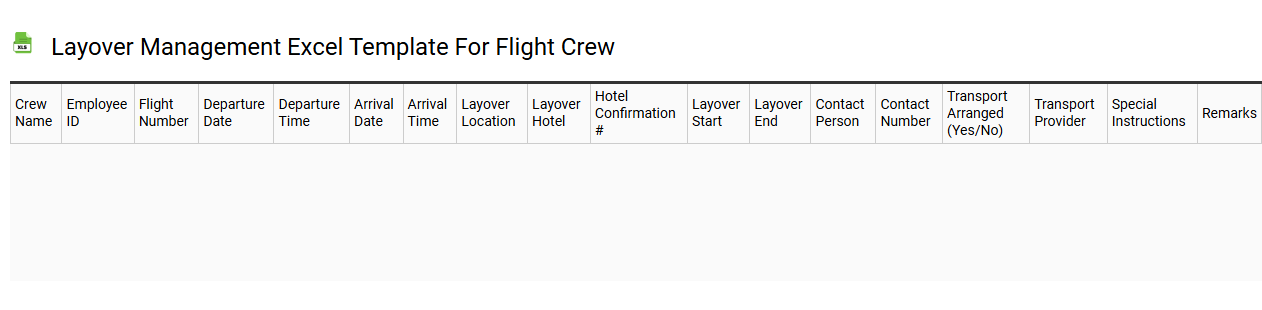 Layover management Excel template for flight crew