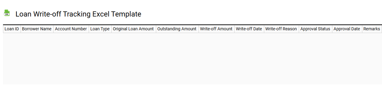 Loan write-off tracking Excel template