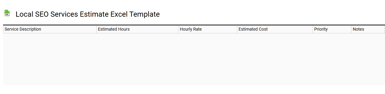 Local SEO services estimate Excel template