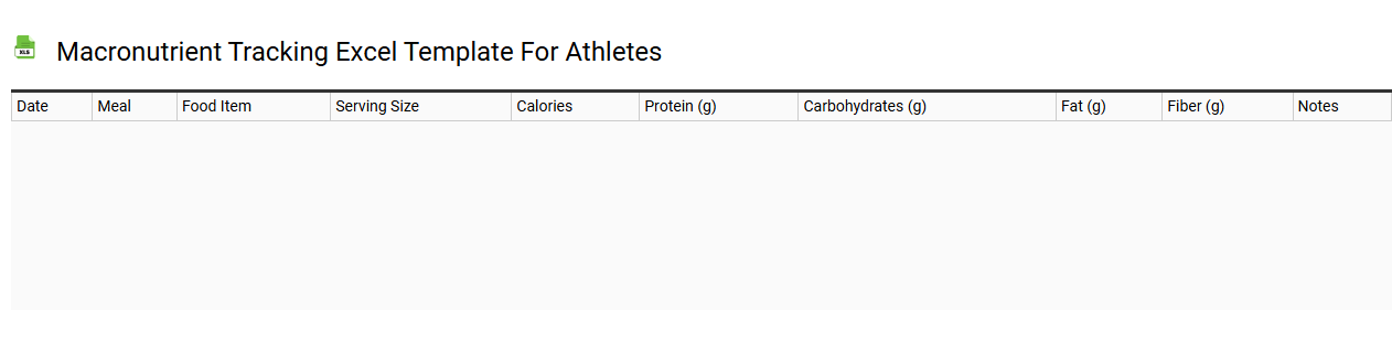 Macronutrient tracking Excel template for athletes