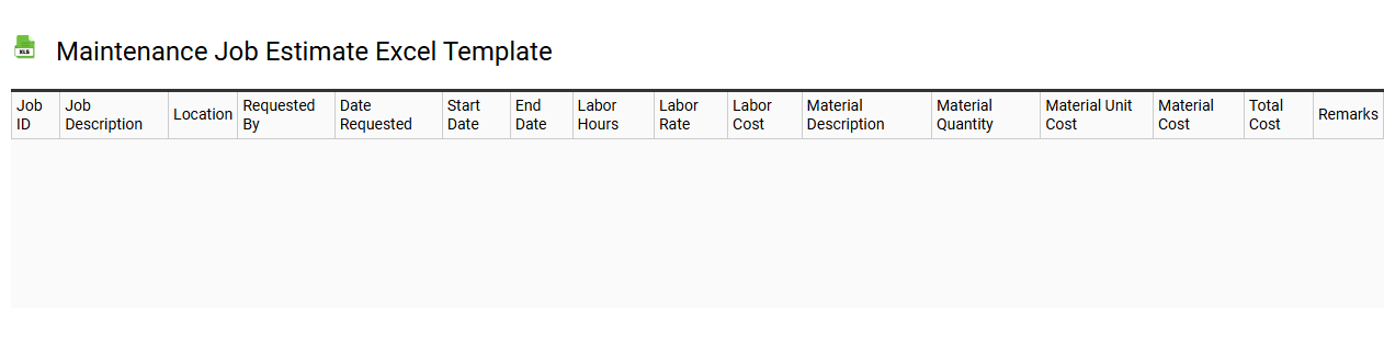 Maintenance job estimate Excel template