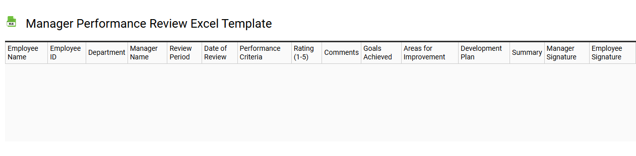 Manager performance review Excel template