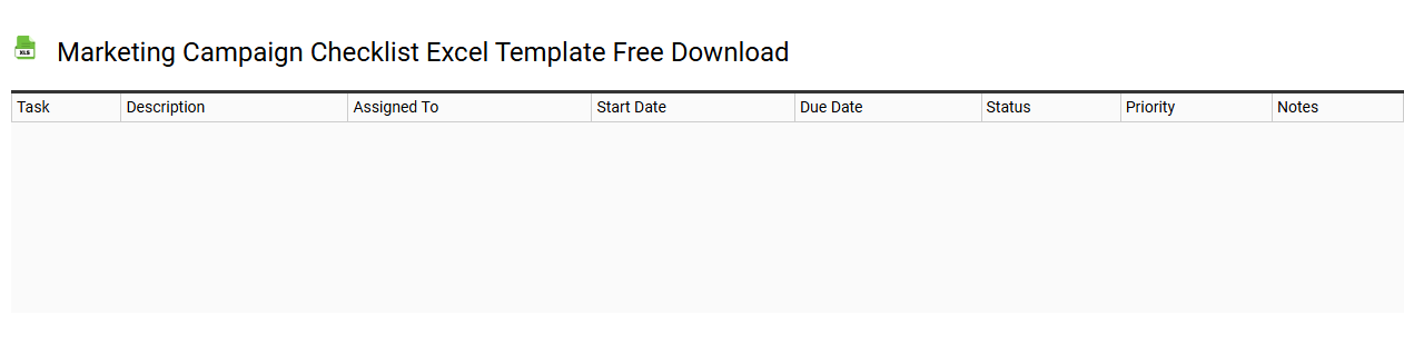 Marketing campaign checklist Excel template free download