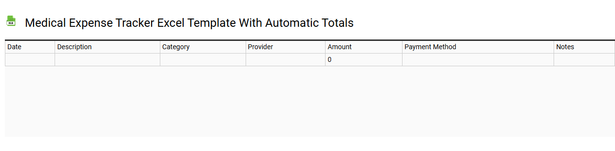 Medical expense tracker Excel template with automatic totals