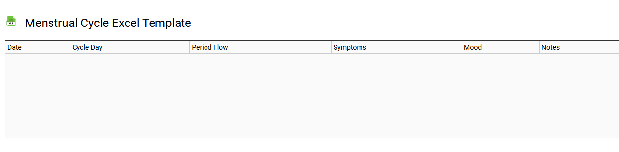 Menstrual cycle Excel template