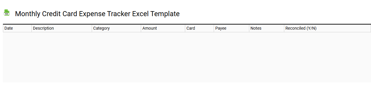 Monthly credit card expense tracker Excel template
