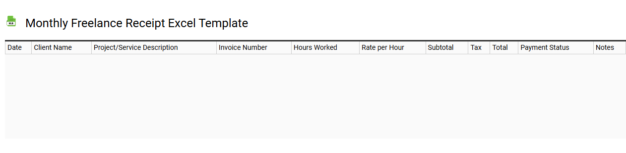 Monthly freelance receipt Excel template