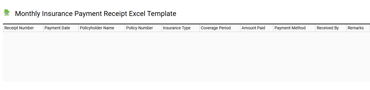 Monthly insurance payment receipt Excel template