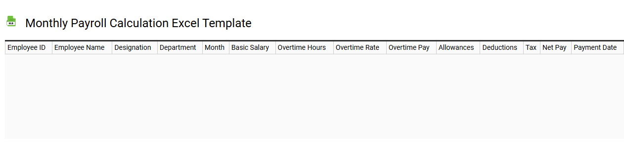 Monthly payroll calculation Excel template