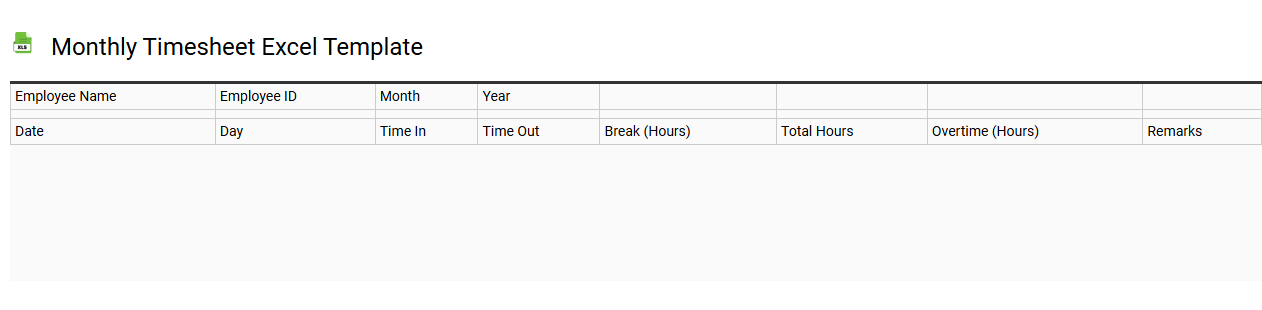 Monthly timesheet Excel template