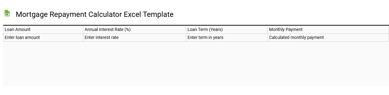 Mortgage repayment calculator Excel template
