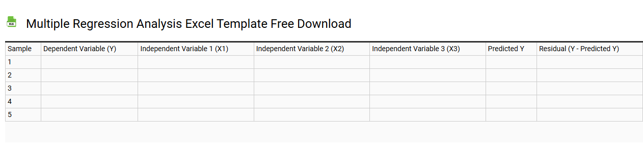 Multiple regression analysis Excel template free download