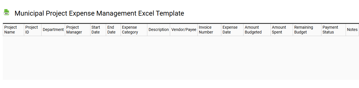 Municipal project expense management Excel template