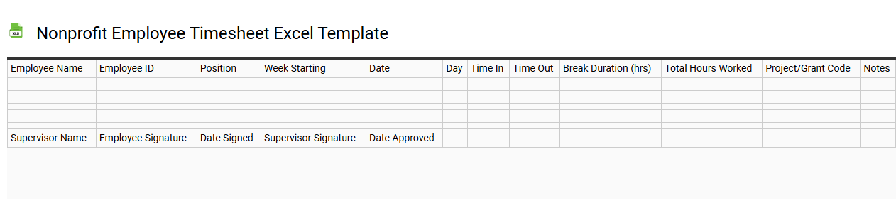 Nonprofit employee timesheet Excel template