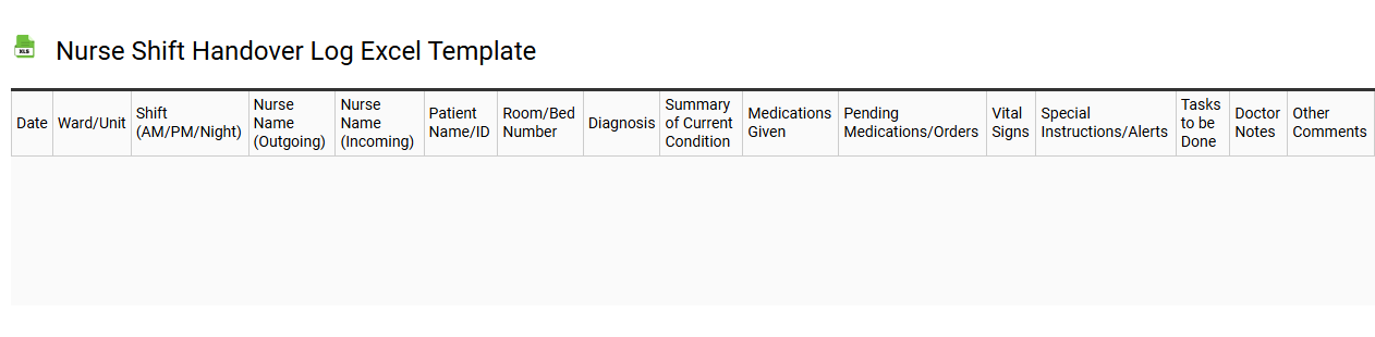Nurse shift handover log Excel template