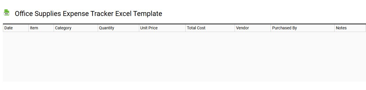 Office supplies expense tracker Excel template