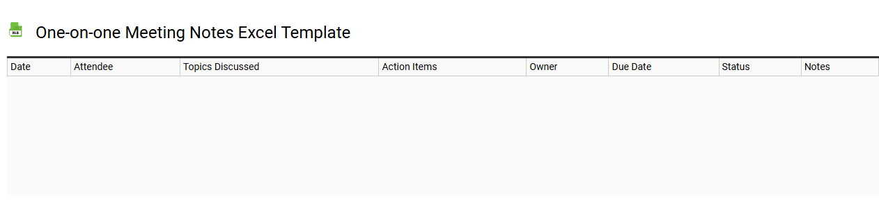 One-on-one meeting notes Excel template