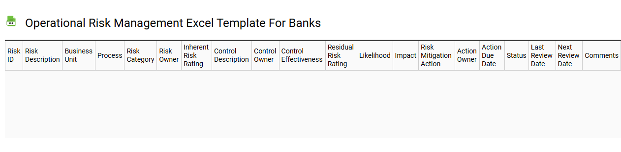Operational risk management Excel template for banks
