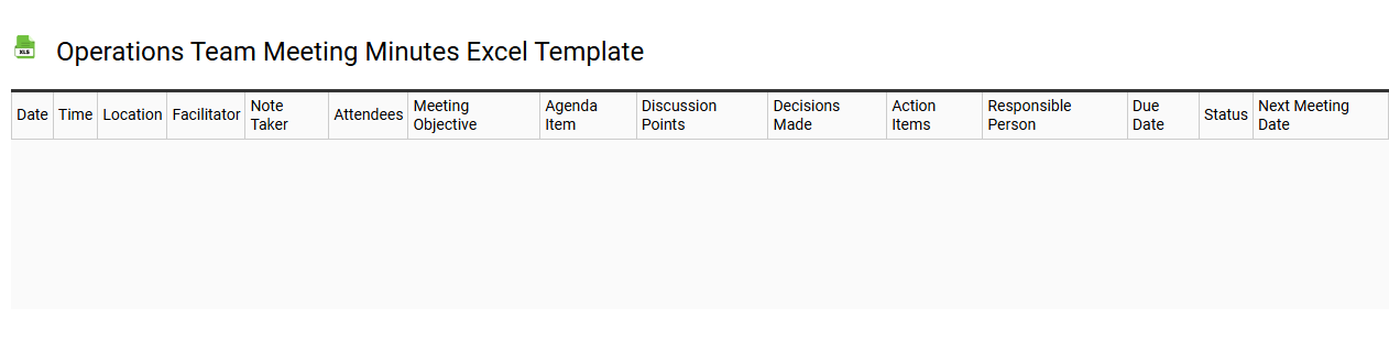 Operations team meeting minutes Excel template