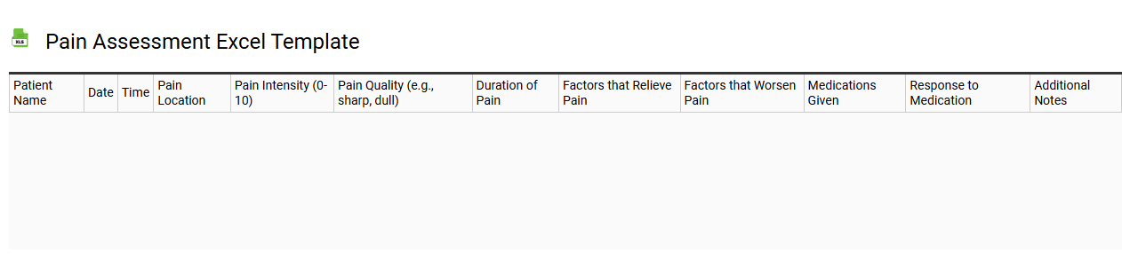 Pain assessment Excel template
