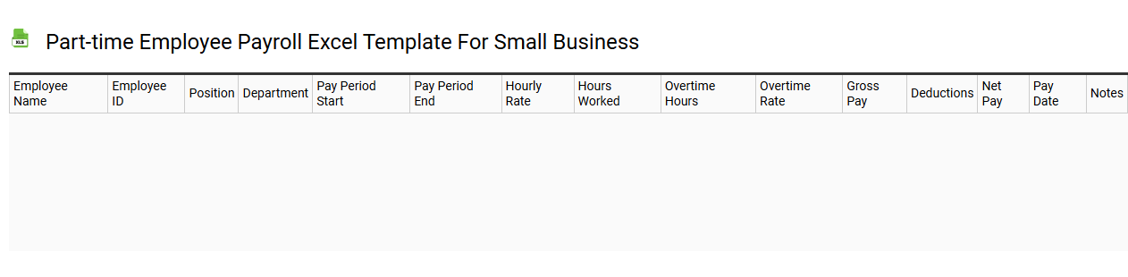 Part-time employee payroll Excel template for small business
