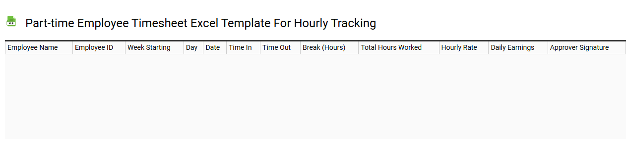 Part-time employee timesheet Excel template for hourly tracking