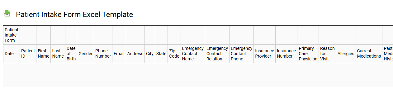 Patient intake form Excel template