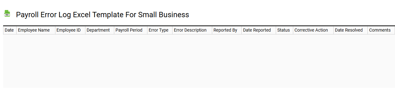 Payroll error log Excel template for small business