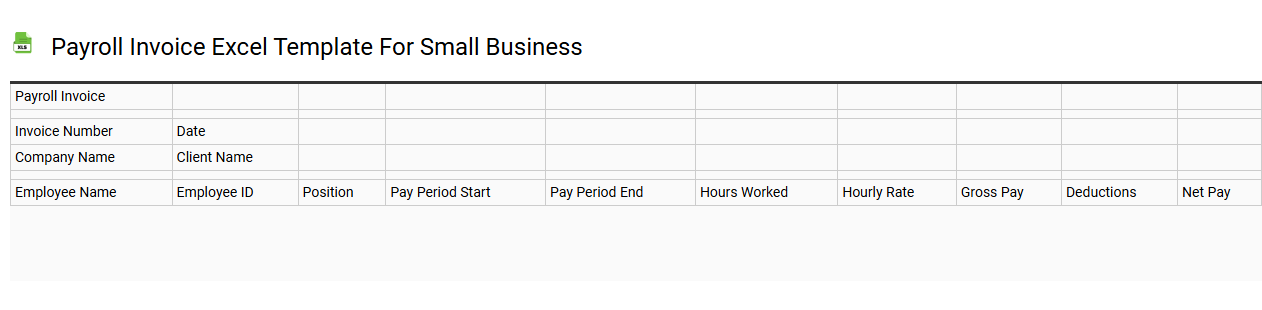 Payroll invoice Excel template for small business