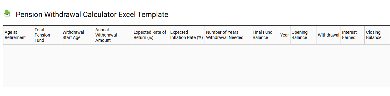 Pension withdrawal calculator Excel template