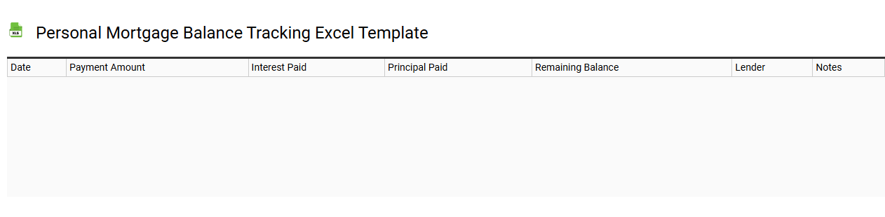 Personal mortgage balance tracking Excel template