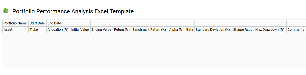 Portfolio performance analysis Excel template