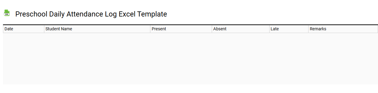 Preschool daily attendance log Excel template