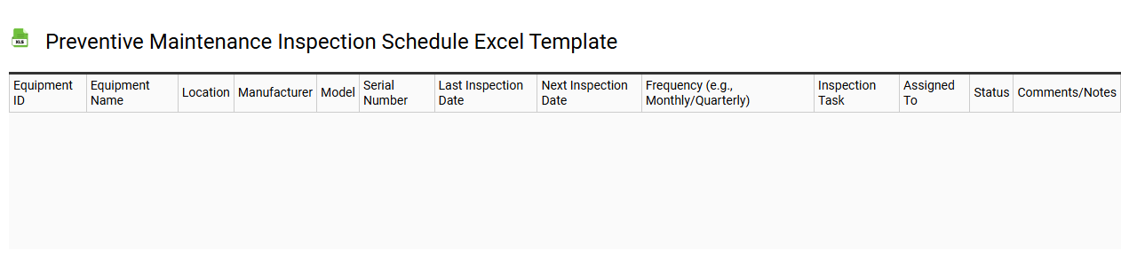 Preventive maintenance inspection schedule Excel template