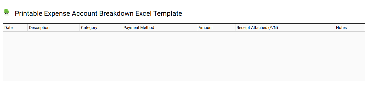 Printable expense account breakdown Excel template