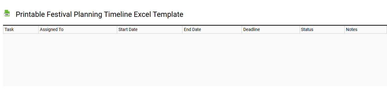 Printable festival planning timeline Excel template