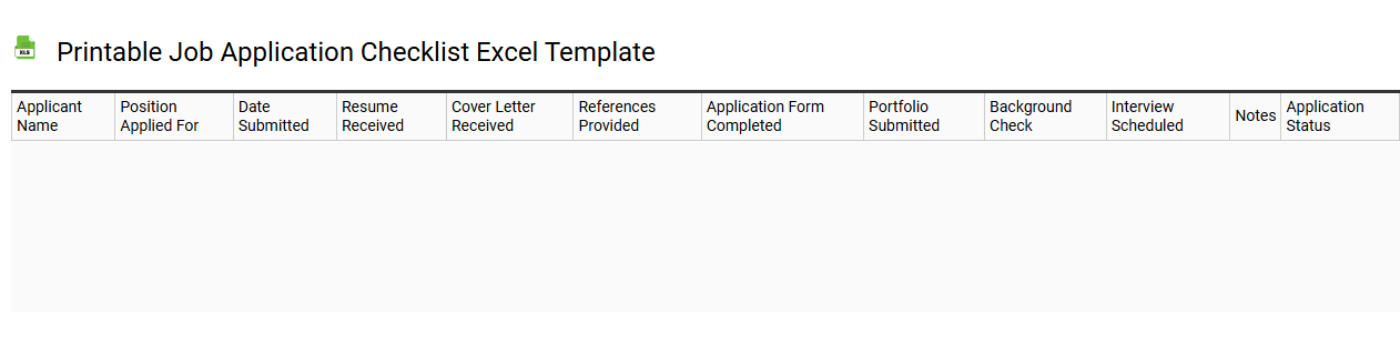 Printable job application checklist Excel template