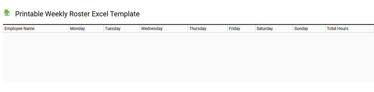 Printable weekly roster Excel template