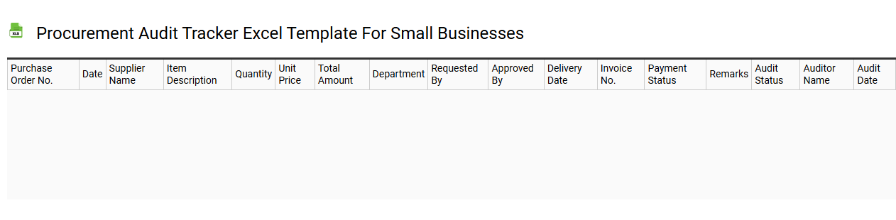 Procurement audit tracker Excel template for small businesses