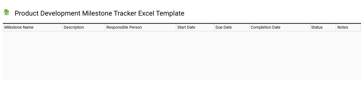Product development milestone tracker Excel template