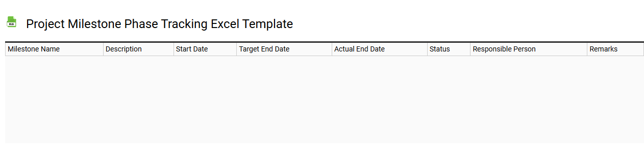 Project milestone phase tracking Excel template
