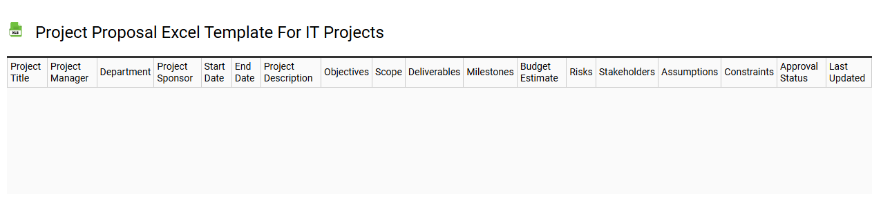 Project proposal Excel template for IT projects