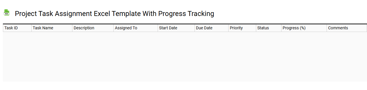 Project task assignment Excel template with progress tracking