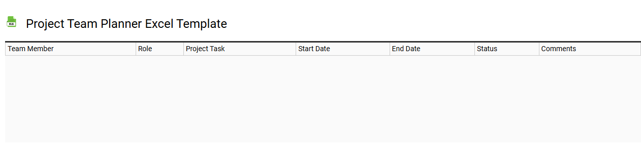Project team planner Excel template