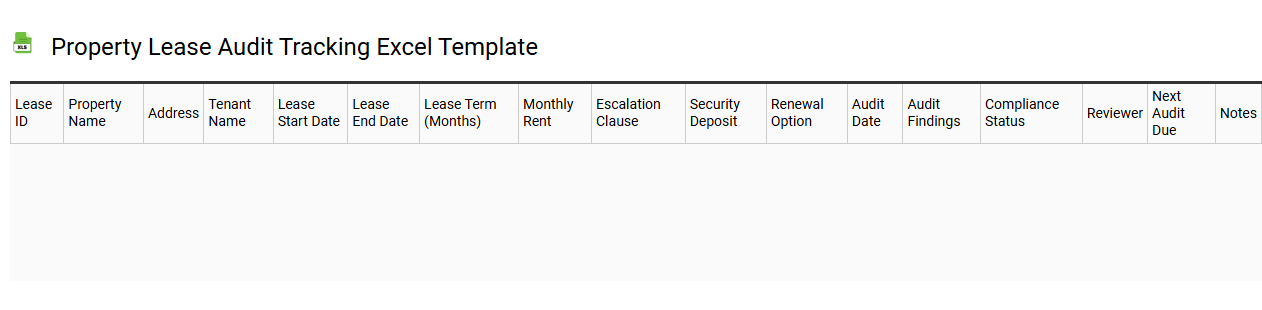 Property lease audit tracking Excel template