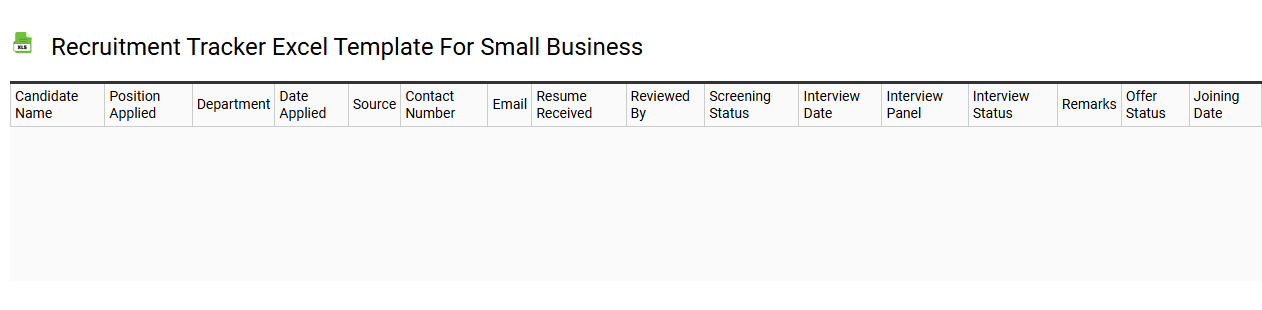 Recruitment tracker Excel template for small business
